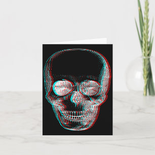 Optical Illusion Halloween Skeleton Skull Card