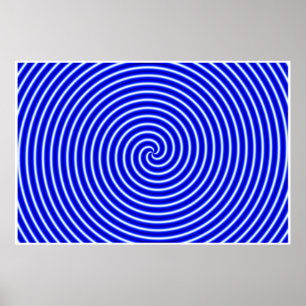 Optical Illusion Hypno Blue Poster