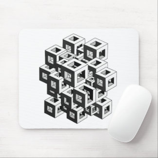Optical Illusion Isometric Cube Pattern Graphic Mouse Pad