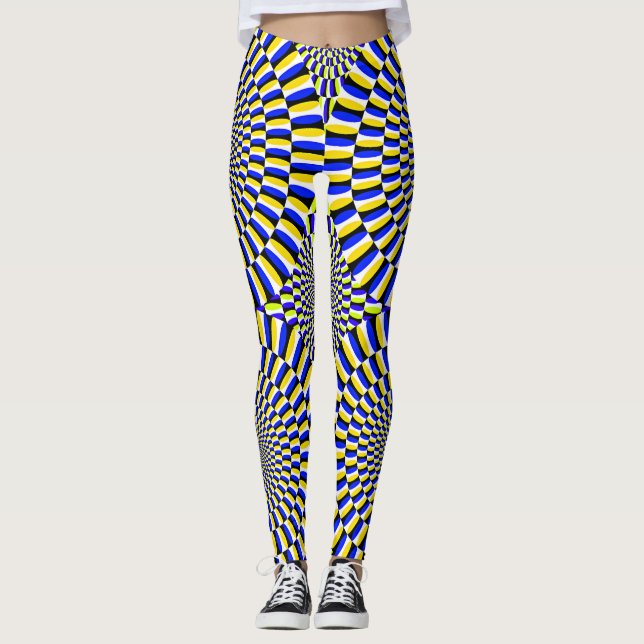 Optical Illusion: Moving Circles Background Leggings (Front)