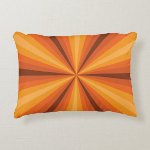 Optical Illusion Orange Accent Pillow