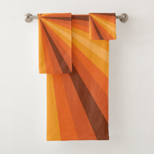 Optical Illusion Orange Bathroom Towel Set