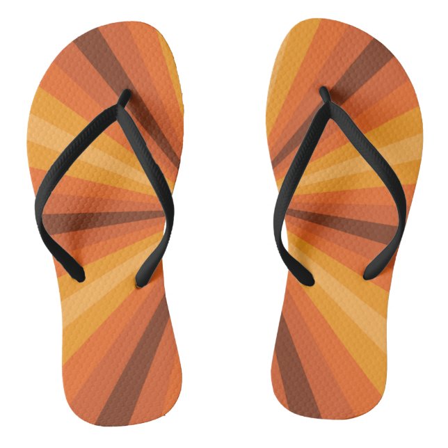 Optical Illusion Orange Flip Flops (Footbed)