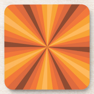 Optical Illusion Orange Square Coaster