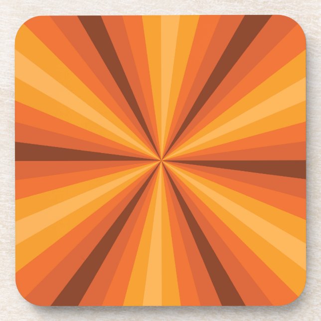Optical Illusion Orange Square Coaster (Front)