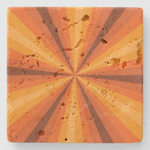Optical Illusion Orange Stone Coaster