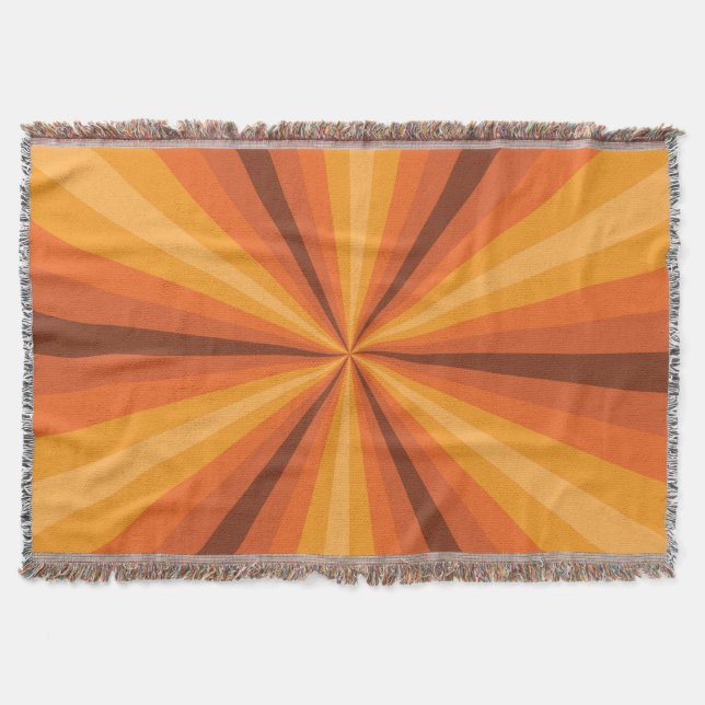 Optical Illusion Orange Throw Blanket (Front)