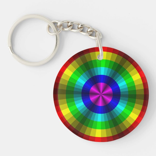 Optical Illusion Rainbow Acrylic Keychain (Front)
