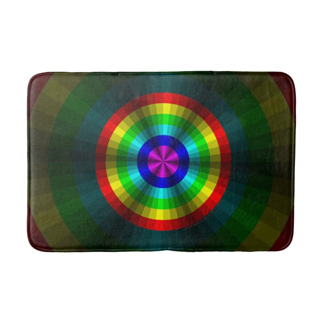 Optical Illusion Rainbow Bath Mat (Front)