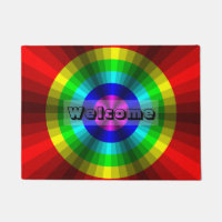 Optical Illusion Rainbow Doormat