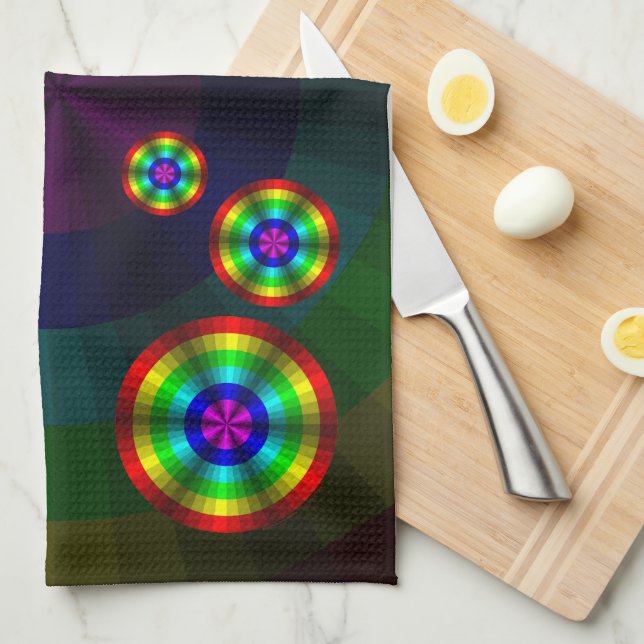 Optical Illusion Rainbow Hand Towel (Quarter Fold)