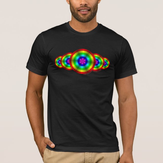 Optical Illusion Rainbow Men's Dark Shirt (Front)
