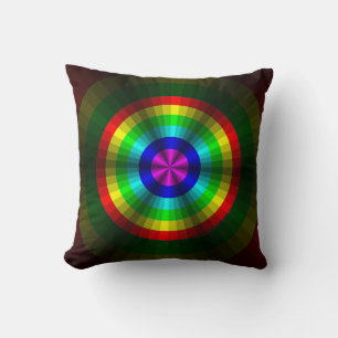 Optical Illusion Rainbow Pillow