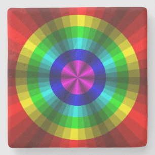 Optical Illusion Rainbow Stone Coaster