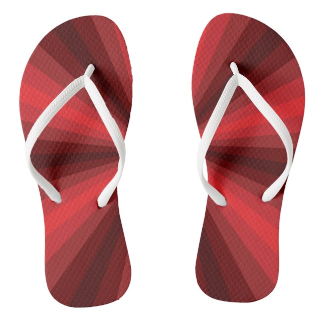 Optical Illusion Red Flip Flops (Footbed)