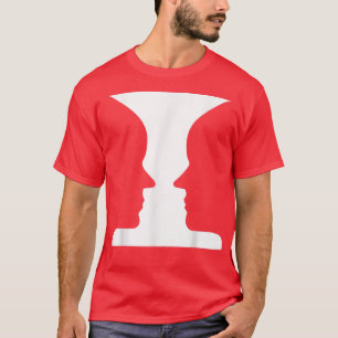 Optical Illusion Science Abstract Face Vase Novelt T-Shirt