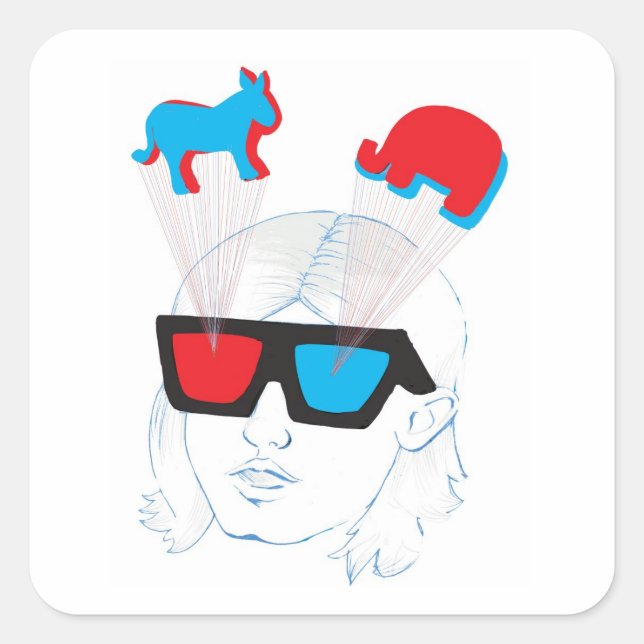 Optical Illusion Square Sticker (Front)