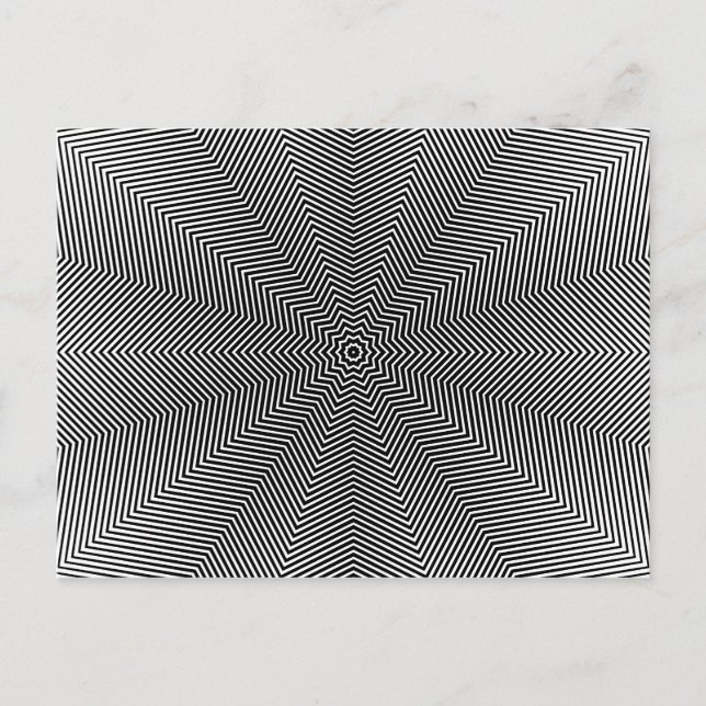 Optical Illusion Star Lines Postcard (Front)