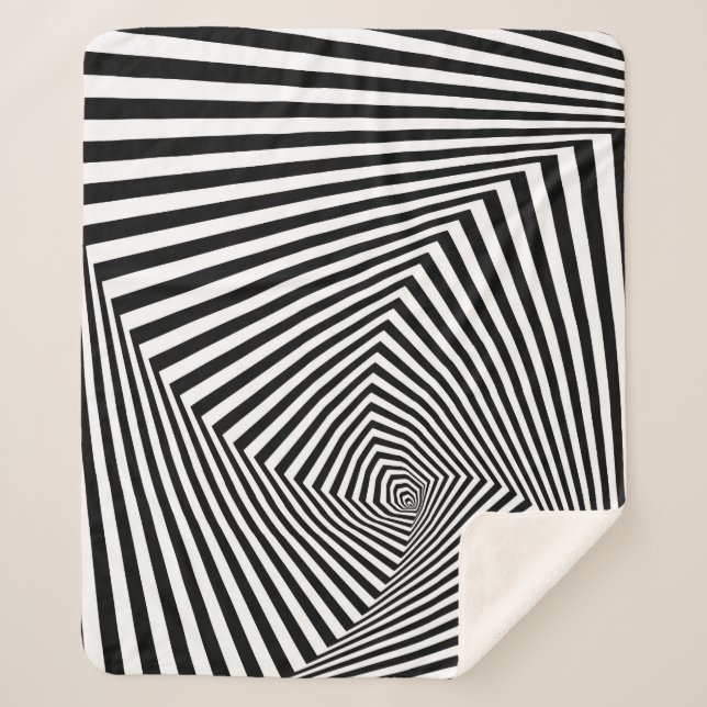 Optical Illusion: Striped Geometric Abstract. Sherpa Blanket (Front)