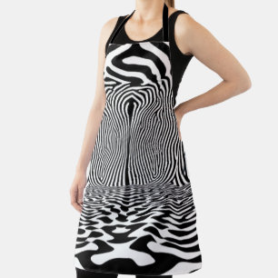 Optical Illusion Tunnel – Hypnotic Black and White Apron