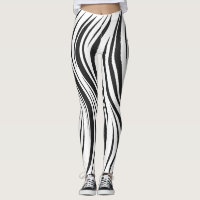 Optical Illusion Wavy Striped Leggings