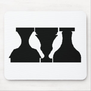 Optical illusion with birds and urns mouse pad