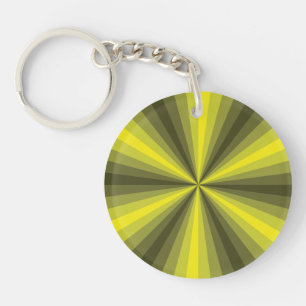 Optical Illusion Yellow Acrylic Keychain