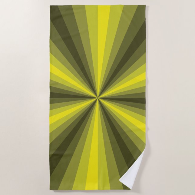 Optical Illusion Yellow Beach Towel (Front)