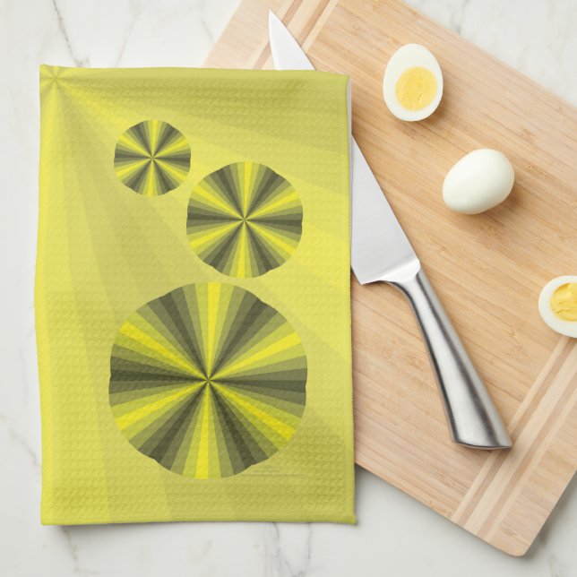 Optical Illusion Yellow Hand Towel (Quarter Fold)