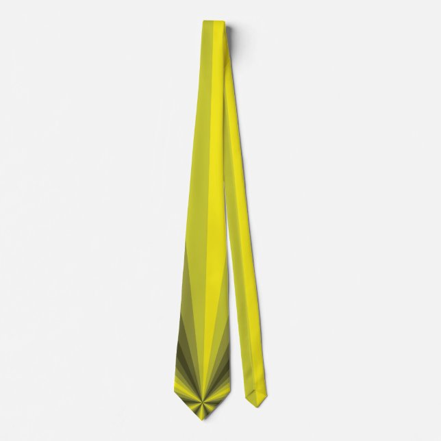 Optical Illusion Yellow Men's Neck Tie (Front)