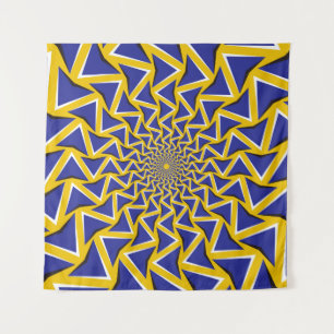 Optical motion illusion bitmap background. Blue ar Tapestry