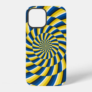 Optical motion illusion Vintage background. Yellow iPhone 12 Case