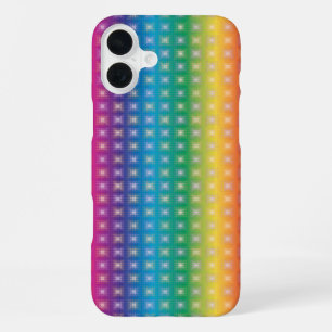 Optical rainbow pattern design iPhone 16 plus case