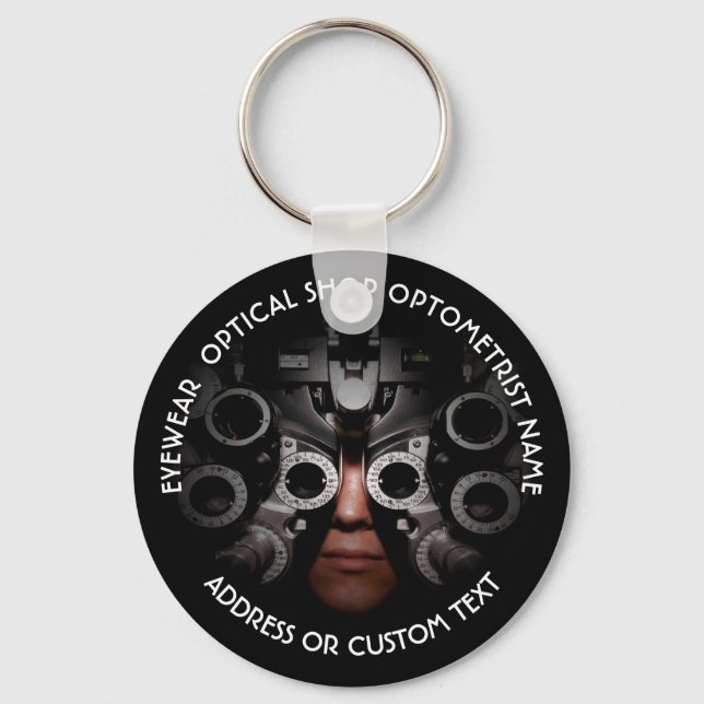 Optical Shop Optometrist Ophthalmologist Name Key Ring (Front)