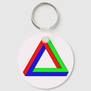 Optical Triangle illusion Key Ring