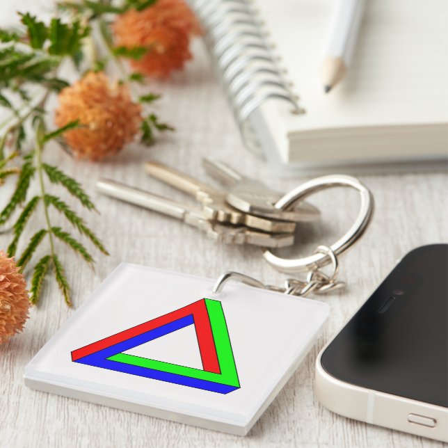 Optical Triangle illusion Keychain (Front Right)