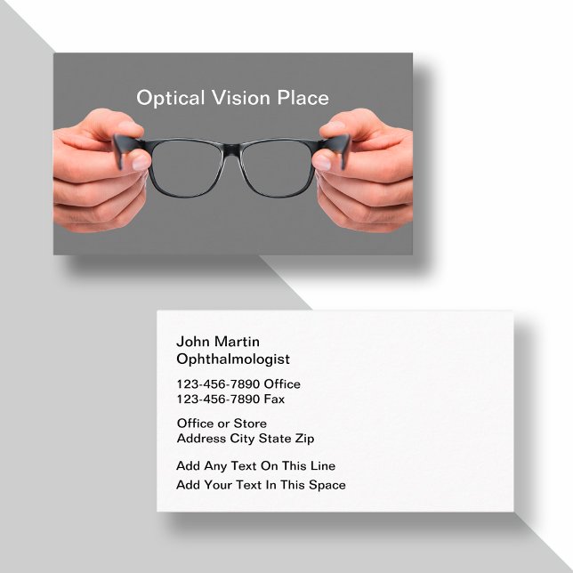 Optical Vision Care Ophthalmologist  Business Card (Creator Uploaded)