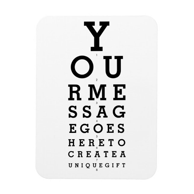 Optician Chart Create Your Own Message Magnet (Vertical)
