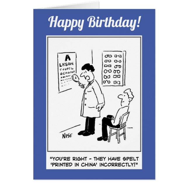 Optician giving an eye-test (Front)