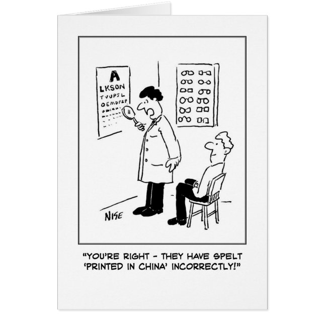 Optician giving an eye-test (Front)