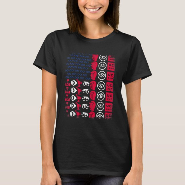 Optician Tool American Flag Pride 4th Of July Opti T-Shirt (Front)