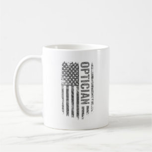 Optician USA Flag Distressed design Coffee Mug