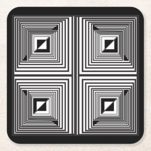 Optics thru Shapes Square Paper Coaster