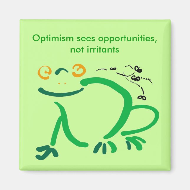 Optimism frog and flies magnet (Front)