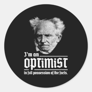 Optimist Arthur Schopenhauer Pessimism Pessimist P Classic Round Sticker