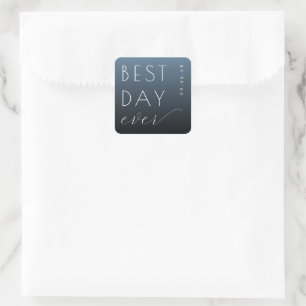 Optimistic Blue Typographic Wedding Sticker