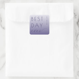 Optimistic Lavender Gradient Celebration Square Sticker