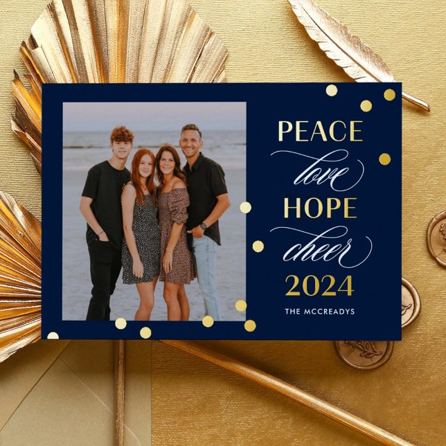 Optimistic Mood FOIL Happy New Year Holiday Card (Creator Uploaded)