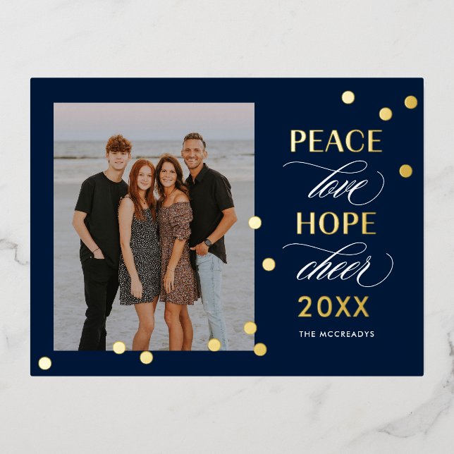 Optimistic Mood FOIL Happy New Year Postcard (Front)