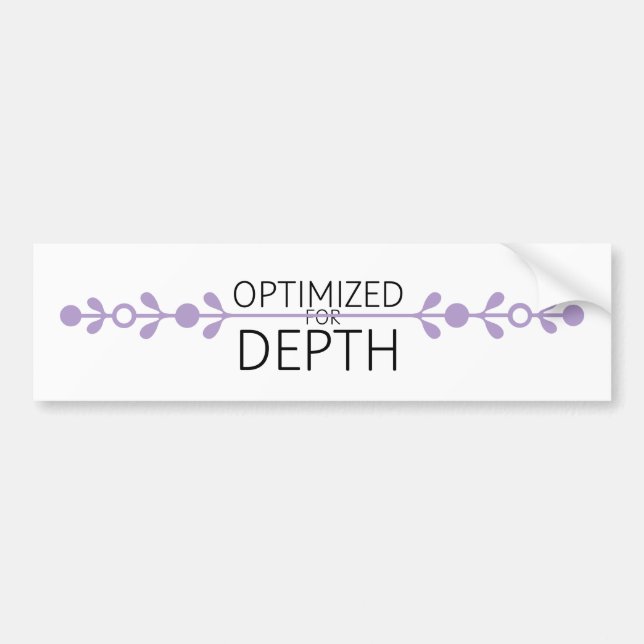 Optimized For Depth Minimalist Technical Bumper Sticker (Front)